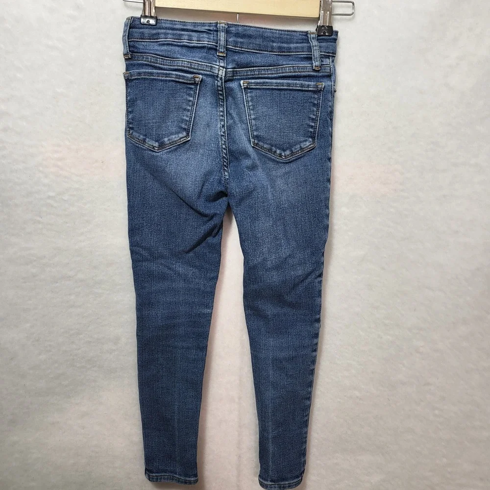 Gap Kids Girls Size 8‎ Jeggings Ankle High Rise Blue Denim Stretch Snap Fly